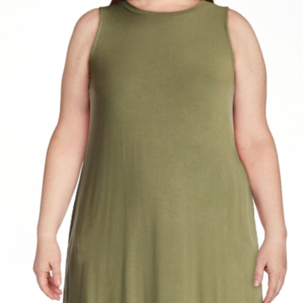 NWT Time and Tru Women's Sleeveless Knit Swing Dress Size L